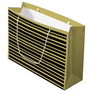 Black and Olive LInes Large Gift Bag