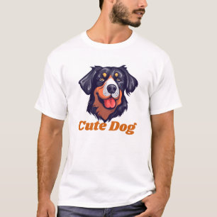 Black and Orange Abstract Cute Dog Pet Shop Logo T-Shirt
