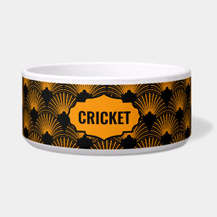 Black and Orange Art Deco Pattern Monogram