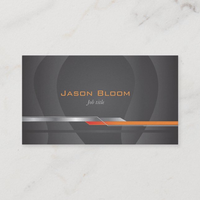 Black and orange business card (Front)