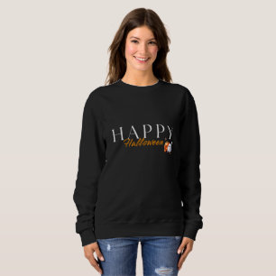 Black and Orange Cute Happy Halloween Sweatshirt
