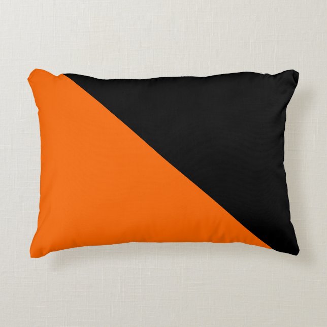 Black and Orange Decorative Cushion (Front)