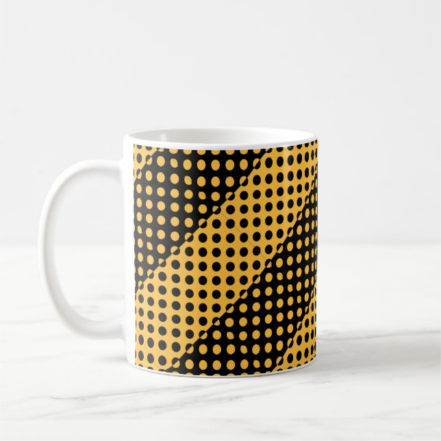 Black and orange dots pattern coffee mug (Left)