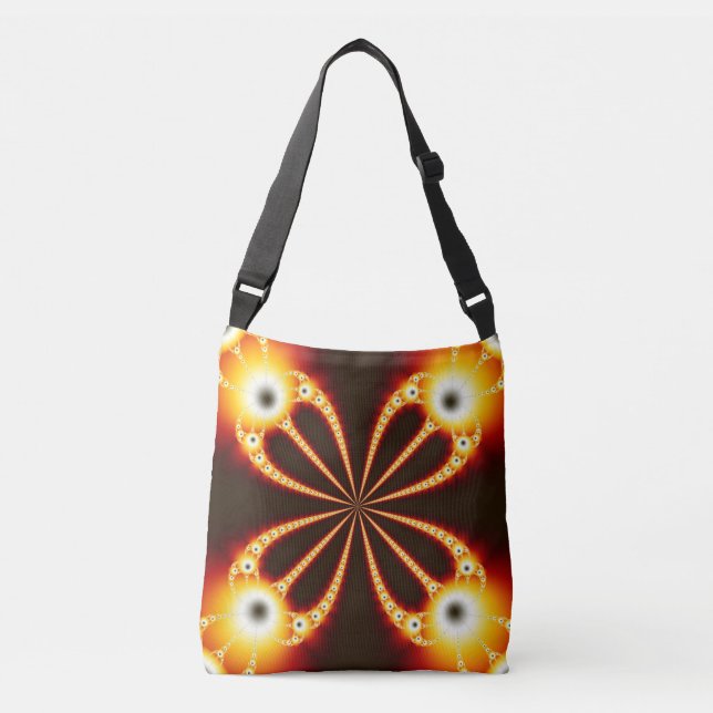Black and Orange Geometric Crossbody Bag (Front)