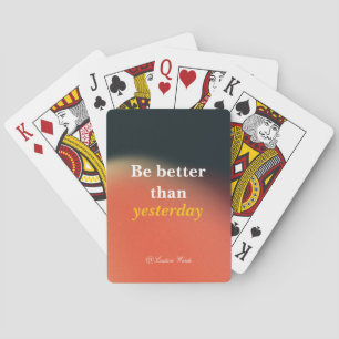 Black and Orange Grainy Gradient Reminder Quotes Playing Cards