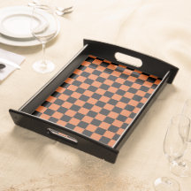 Black and Orange Halloween Chequerboard
