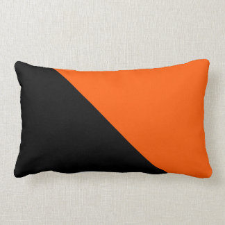 Black And Orange Halves Lumbar Cushion