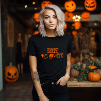 Black and Orange Happy Halloween Bony Typography