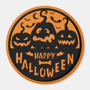 Black and Orange Happy Halloween Magnet