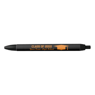 Black and orange high school graduation gift ink pen