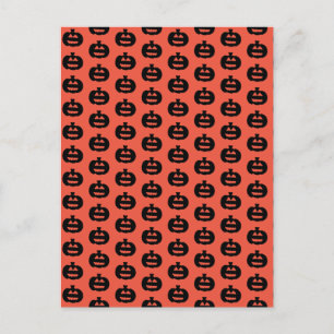Black and Orange Jack-o-lantern Print Postcard