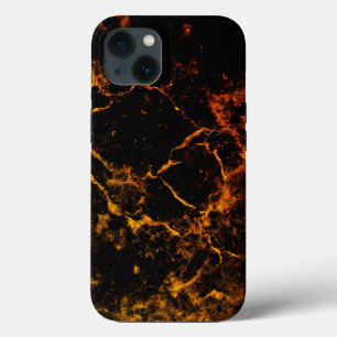 Black and Orange Molten Lava Abstract Phone Case