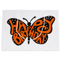 Black and Orange Monarch Butterfly Happy Birthday