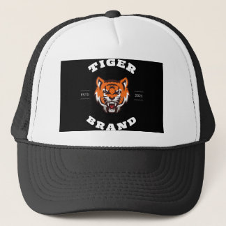 Black And Orange Professional Tiger  Trucker Hat