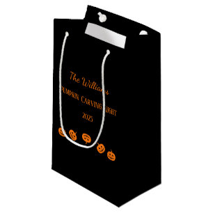 Black and Orange Pumpkin Carving Night Gift Bag