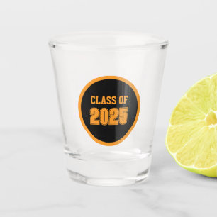 Black and Orange School Colors Class Year Shot Glass