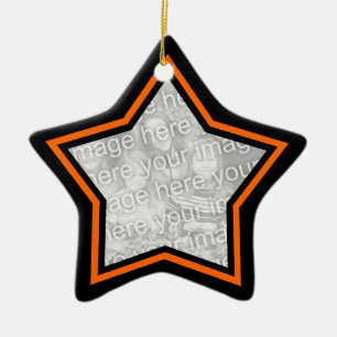 Black and Orange Star Frame Ornament