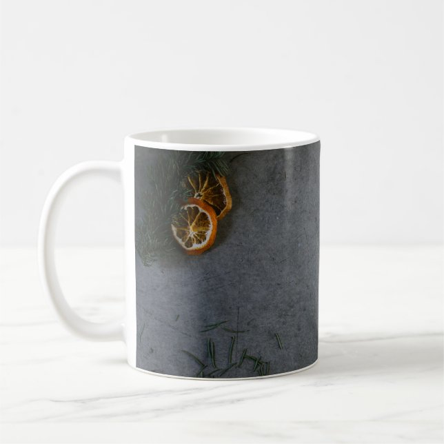 BLACK AND ORANGE STRIPED FLAG COFFEE MUG (Left)