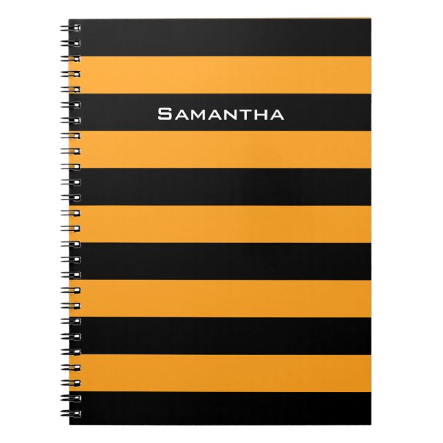 Black and orange stripes pattern notebook (Front)