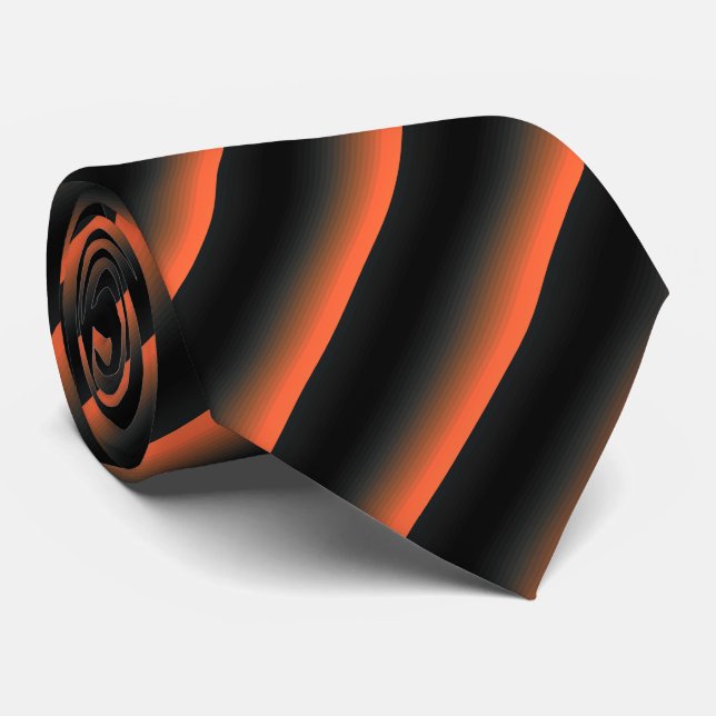 Black and Orange Tie (Rolled)