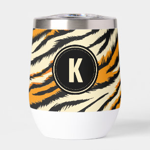 Black and Orange Tiger Pattern Monogram