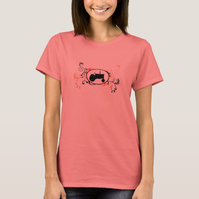 black and orange tractor T-Shirt (Front)