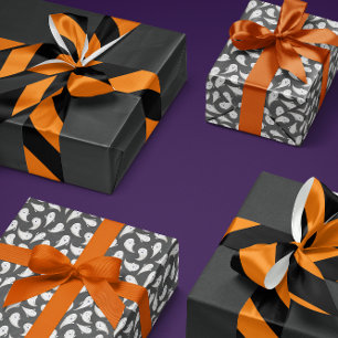 Black and Orange Wide Stripe Satin Ribbon