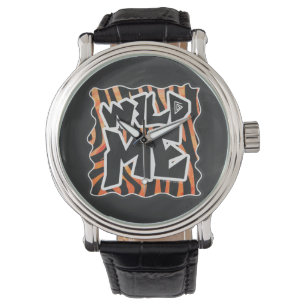 Black and Orange Wild Me Zebra Watch