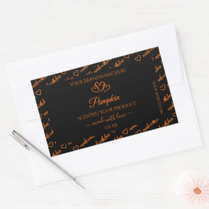 Black and Orange Word Cloud Product Labels Hearts