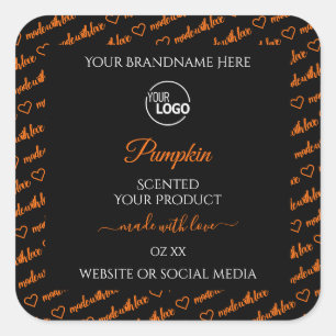 Black and Orange Word Cloud Product Labels Logo