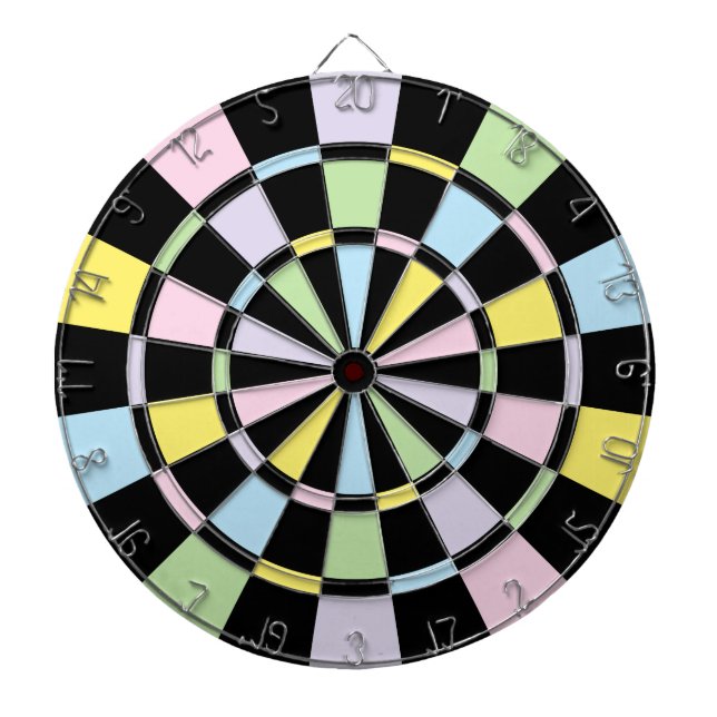 Black And Pastel Colours Dartboard (Front)