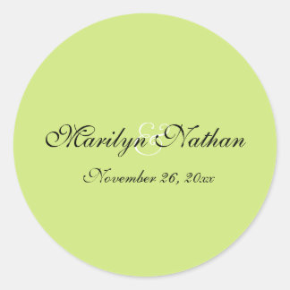 Black and Pear Green 1.5" Round Sticker