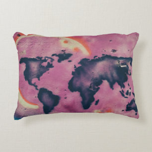 Black and pink abstract art decorative cushion