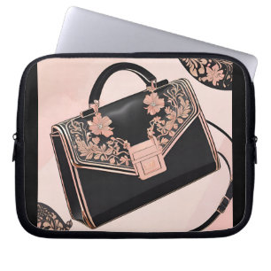 Black and pink AI art  Laptop Sleeve