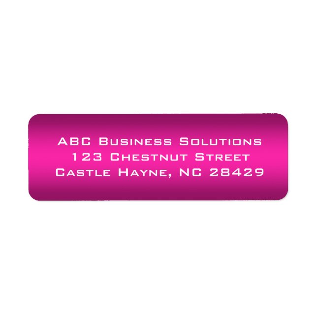 Black and Pink Business Return Address Sticker (Front)