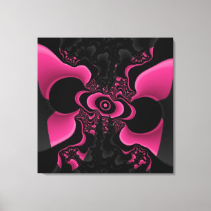 Black and Pink Butterfly Fractal Canvas Print