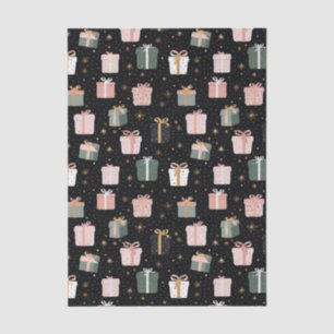 Black and pink Christmas Gift Boxes Pattern Tissue Paper