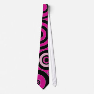 Black and Pink Circles Tie