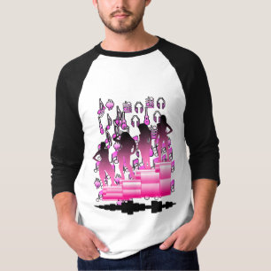Black and Pink Colourful Design T-Shirt