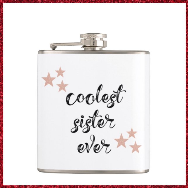 Black and Pink Coolest Sister Ever Flask (Creator Uploaded)