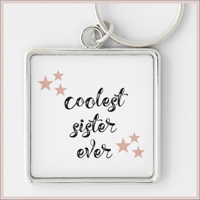 Black and Pink Coolest Sister Ever  Key Ring (Creator Uploaded)
