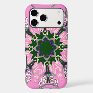 Black and Pink Cute Floral Fashion Motif Monogram