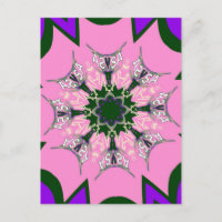 Black and Pink Cute Floral Fashion Motif Monogram