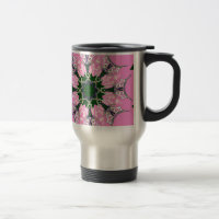 Black and Pink Cute Floral Fashion Motif Monogram