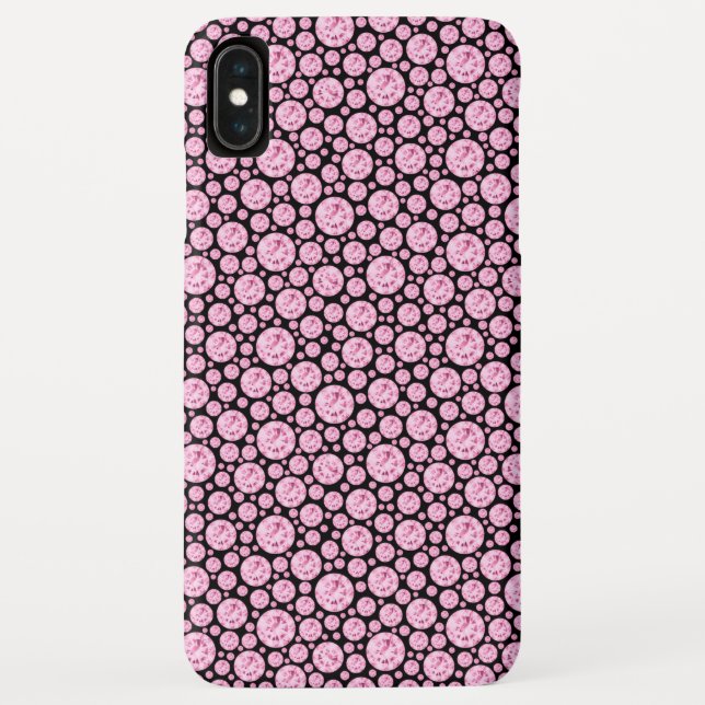 Black and Pink Diamond Bling Pattern Case-Mate iPhone Case (Back)