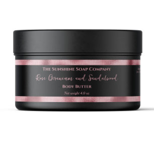 Black and Pink Foil Luxury Cosmetics Jar Label
