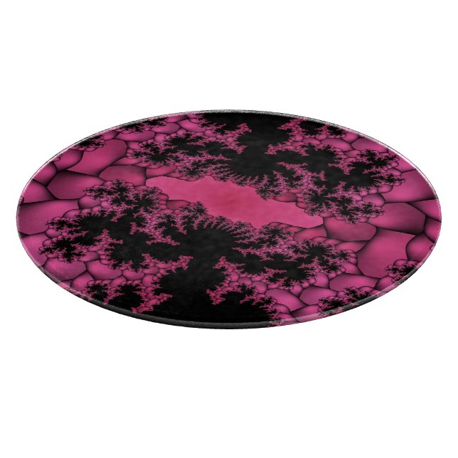 black and pink fractal  cutting board (Corner)