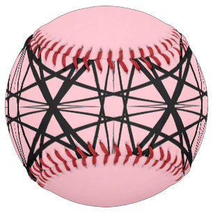 Black and Pink Geometric Art Softball