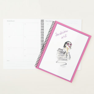 Black and pink girly beauty planner