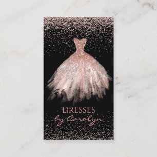 Black and Pink Glittery Seamstress Business Card